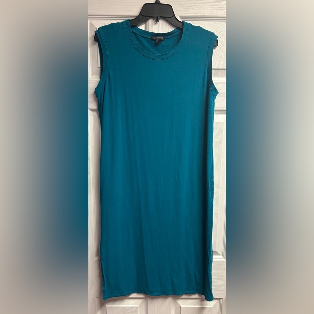 Eileen Fisher Viscose/Spandex Sleeveless Jersey Shift Dress Size Small